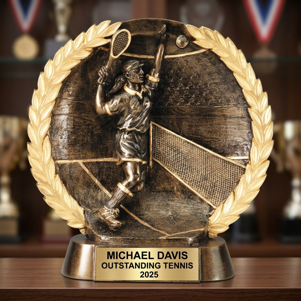 Tennis Trophy Award | Personalized | Custom Engraved | Tennis Champion | Gift | Player Award | Team Recognition - View 4