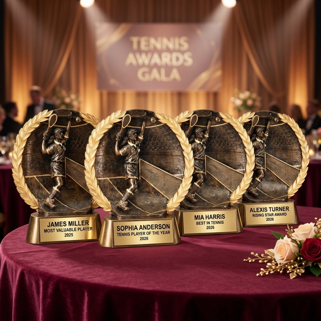 Tennis Trophy Award | Personalized | Custom Engraved | Tennis Champion | Gift | Player Award | Team Recognition - View 6