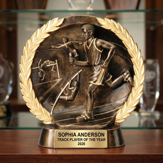 Track Award Trophy | Personalized | Custom Engraved | Running | Cross Country | Track & Field - View 1