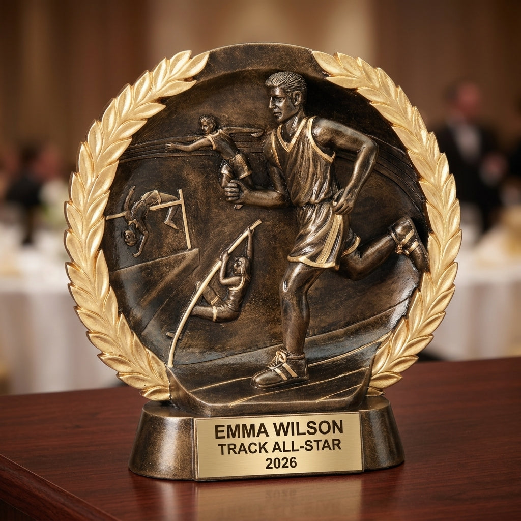 Track Award Trophy | Personalized | Custom Engraved | Running | Cross Country | Track & Field - View 2