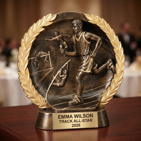 Track Award Trophy | Personalized | Custom Engraved | Running | Cross Country | Track & Field - View 2