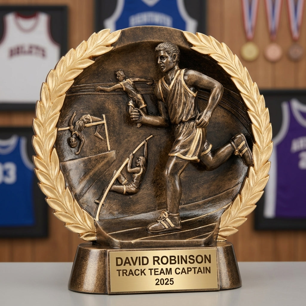 Track Award Trophy | Personalized | Custom Engraved | Running | Cross Country | Track & Field - View 3