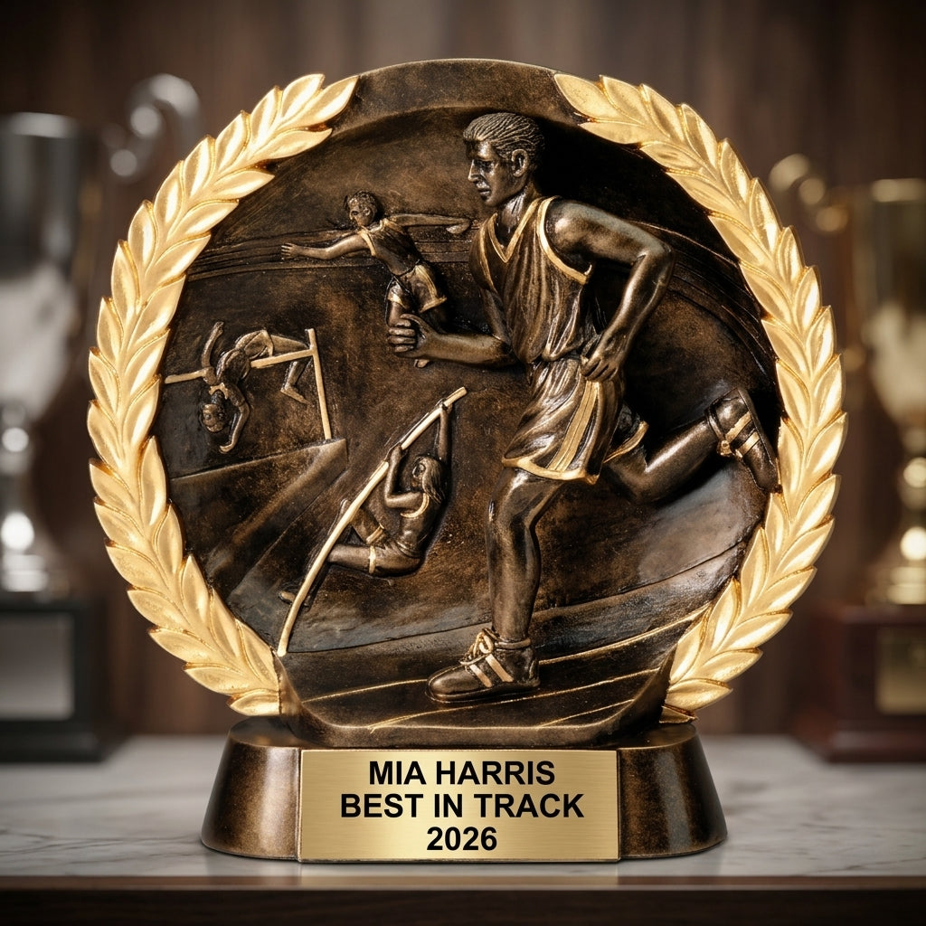 Track Award Trophy | Personalized | Custom Engraved | Running | Cross Country | Track & Field - View 4
