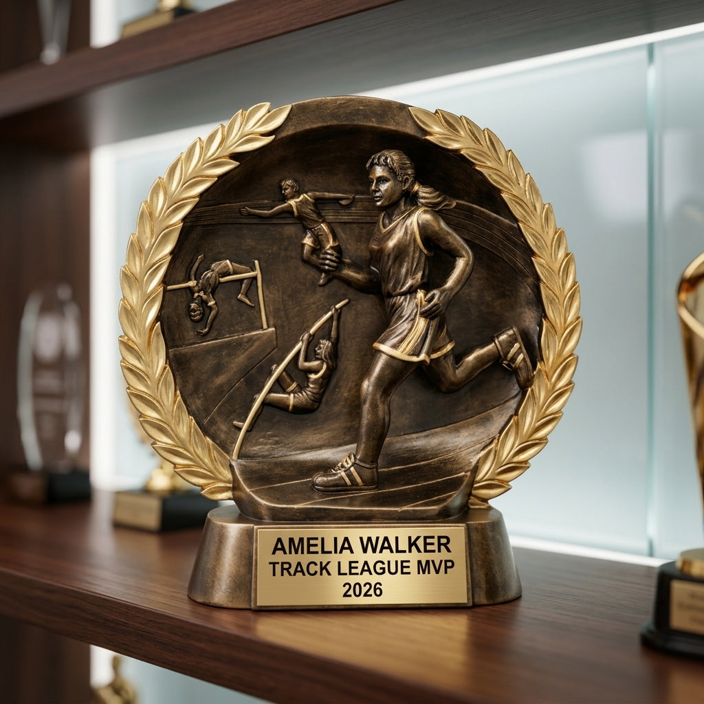 Track Trophy Award | Personalized | Custom Engraved | Running Award | Track & Field | Cross Country Gift | Champion - View 4