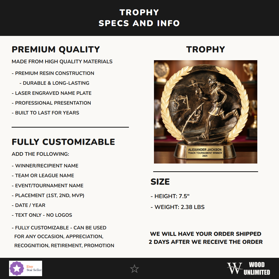 Track Resin Figure Trophy 7.5"