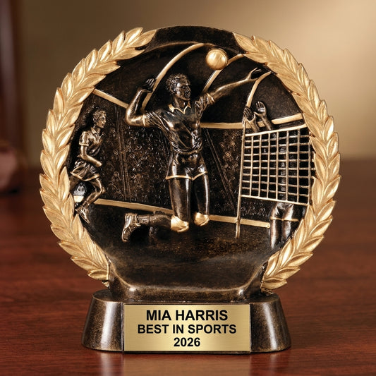 Volleyball Sports Trophy | Personalized Award | Custom Engraved Name Plate | Team Award | Tournament Trophy - View 2