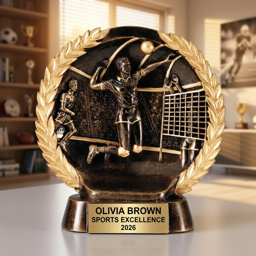 Volleyball Sports Trophy | Personalized Award | Custom Engraved Name Plate | Team Award | Tournament Trophy - View 5