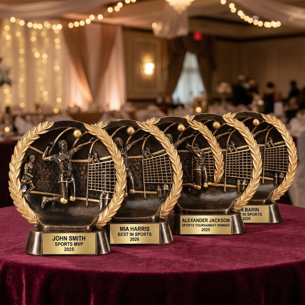 Volleyball Sports Trophy | Personalized Award | Custom Engraved Name Plate | Team Award | Tournament Trophy - View 6