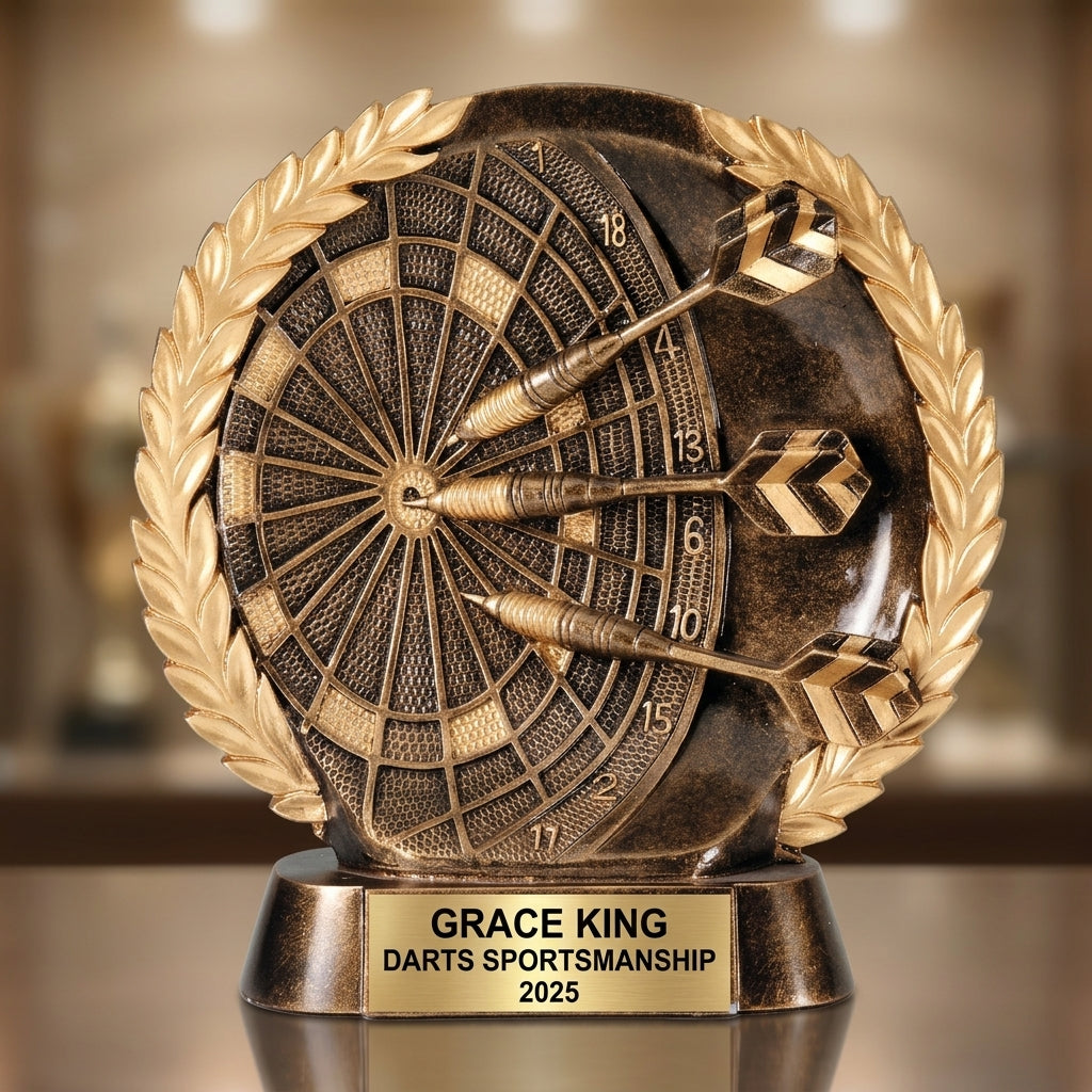 Darts Trophy Award | Personalized Darts | Custom Engraved Award | Darts Gift | Tournament Trophy - View 1
