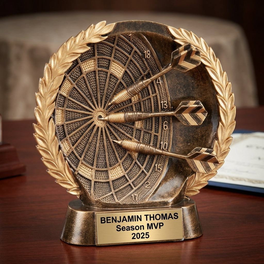 Darts Trophy Award | Personalized Darts | Custom Engraved Award | Darts Gift | Tournament Trophy - View 2