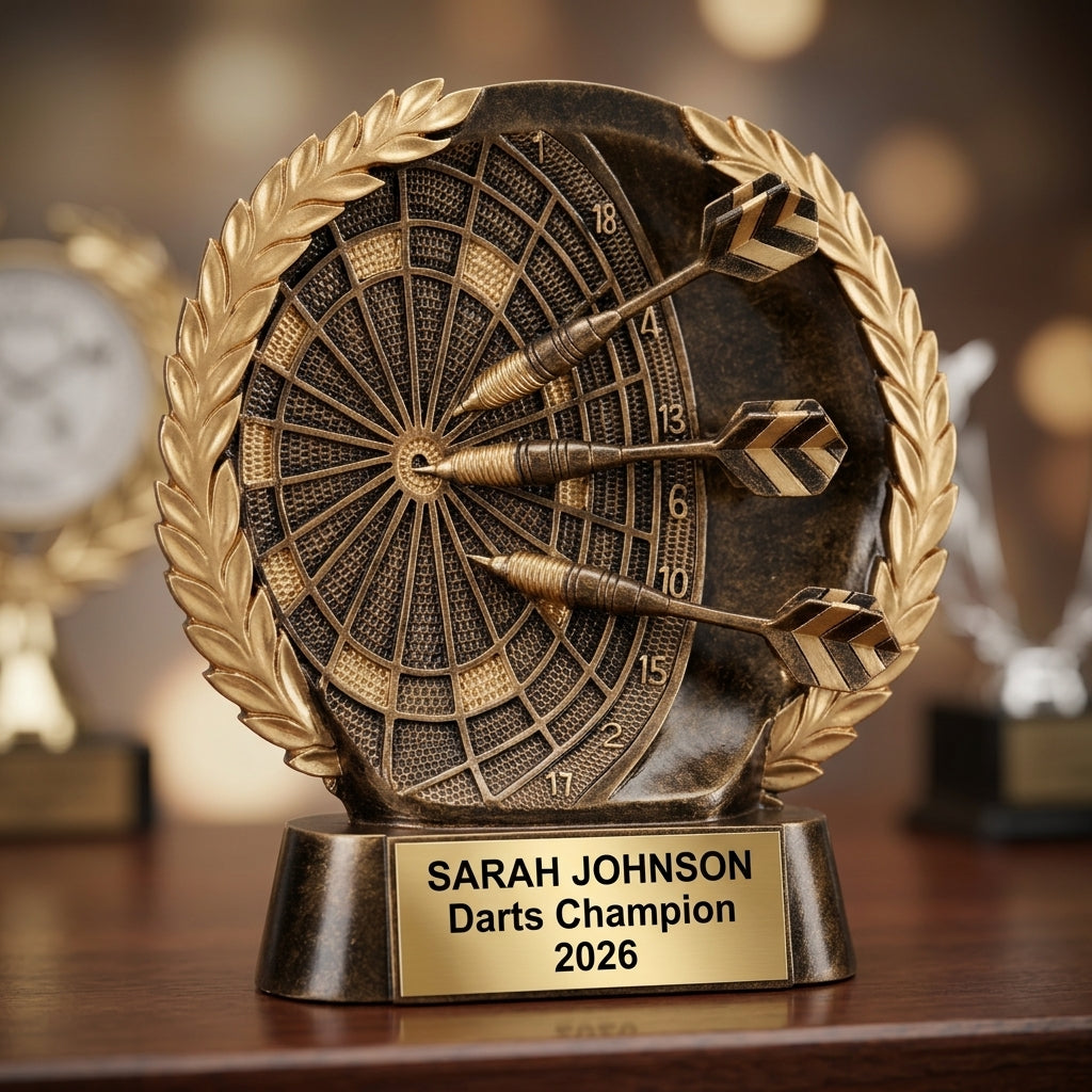 Darts Trophy Award | Personalized Darts | Custom Engraved Award | Darts Gift | Tournament Trophy - View 4