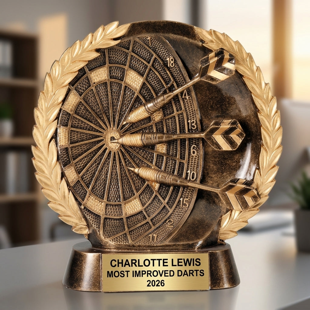 Darts Trophy Award | Personalized Darts | Custom Engraved Award | Darts Gift | Tournament Trophy - View 5