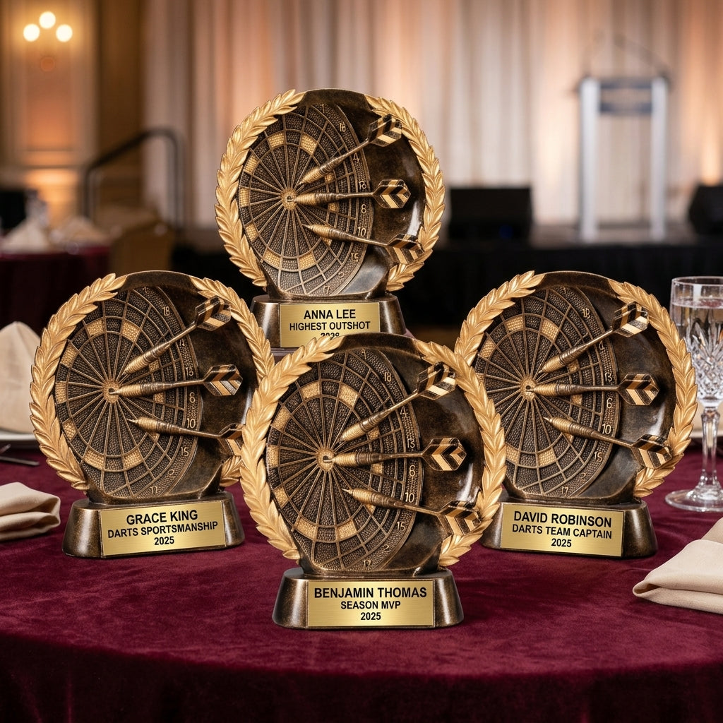 Darts Trophy Award | Personalized Darts | Custom Engraved Award | Darts Gift | Tournament Trophy - View 6