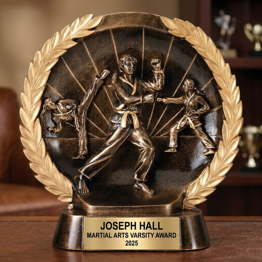 Martial Arts Award Trophy | Personalized Karate Gift | Custom Engraved | Dojo | Team Award | Tournament Trophy - View 1