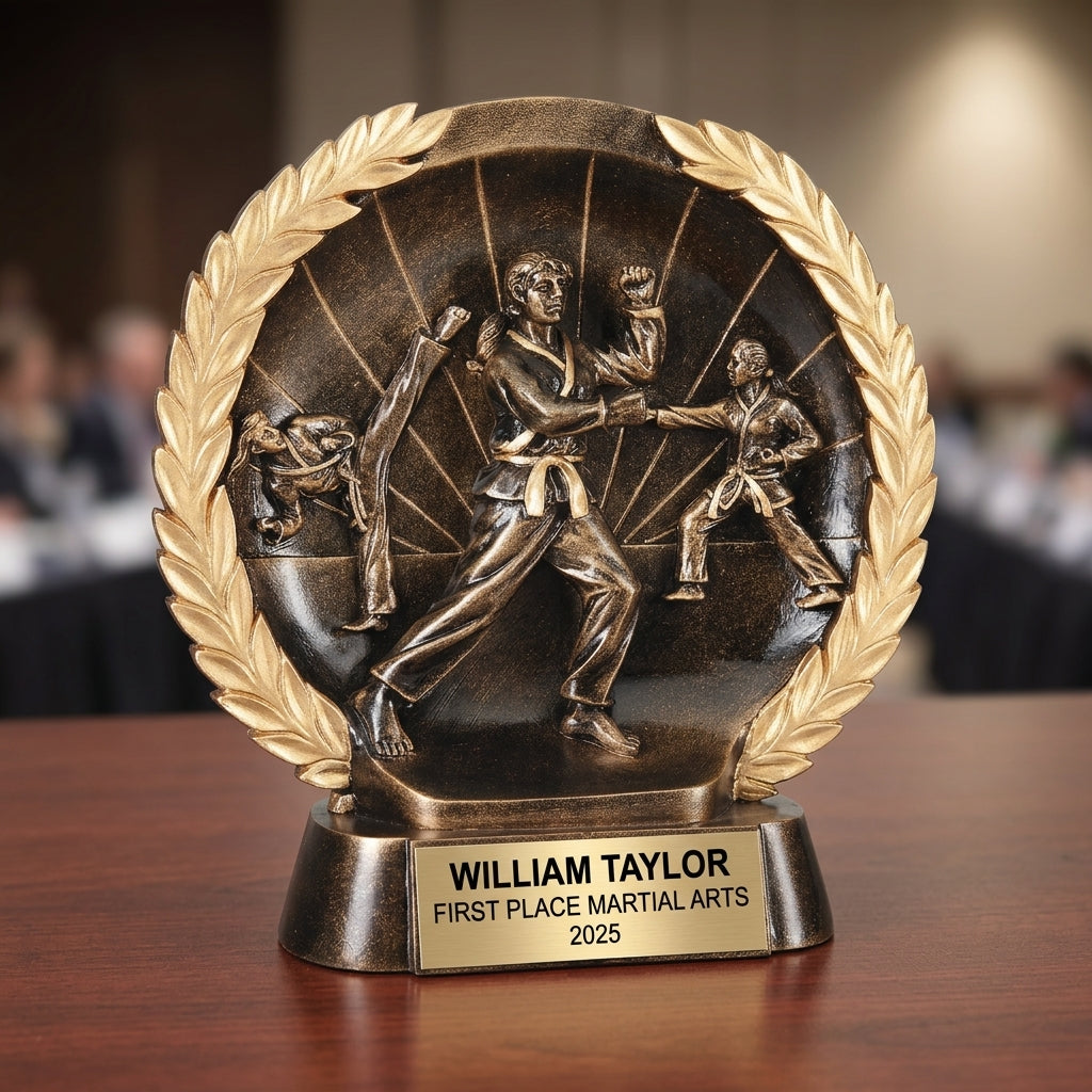 Martial Arts Award Trophy | Personalized Karate Gift | Custom Engraved | Dojo | Team Award | Tournament Trophy - View 2