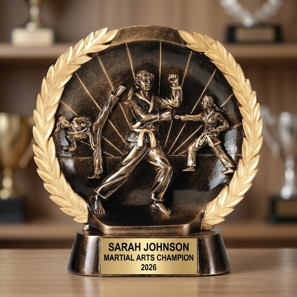Martial Arts Award Trophy | Personalized Karate Gift | Custom Engraved | Dojo | Team Award | Tournament Trophy - View 4