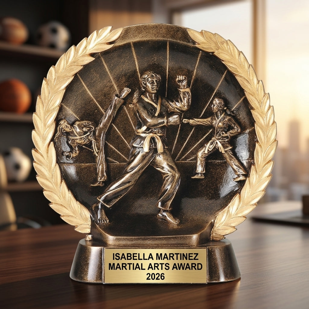 Martial Arts Award Trophy | Personalized Karate Gift | Custom Engraved | Dojo | Team Award | Tournament Trophy - View 5