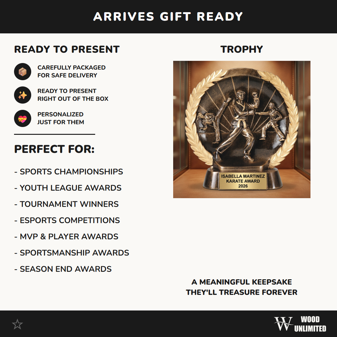 Martial Arts Award Trophy | Personalized Karate Gift | Custom Engraved | Dojo | Team Award | Tournament Trophy