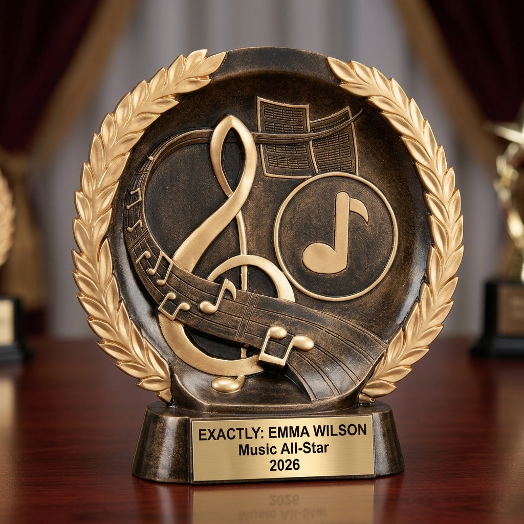 Personalized | Music Award | Custom Engraved | Music Trophy | Engraved Award | Personalized Music | Musician Gift | Band Choir - View 2