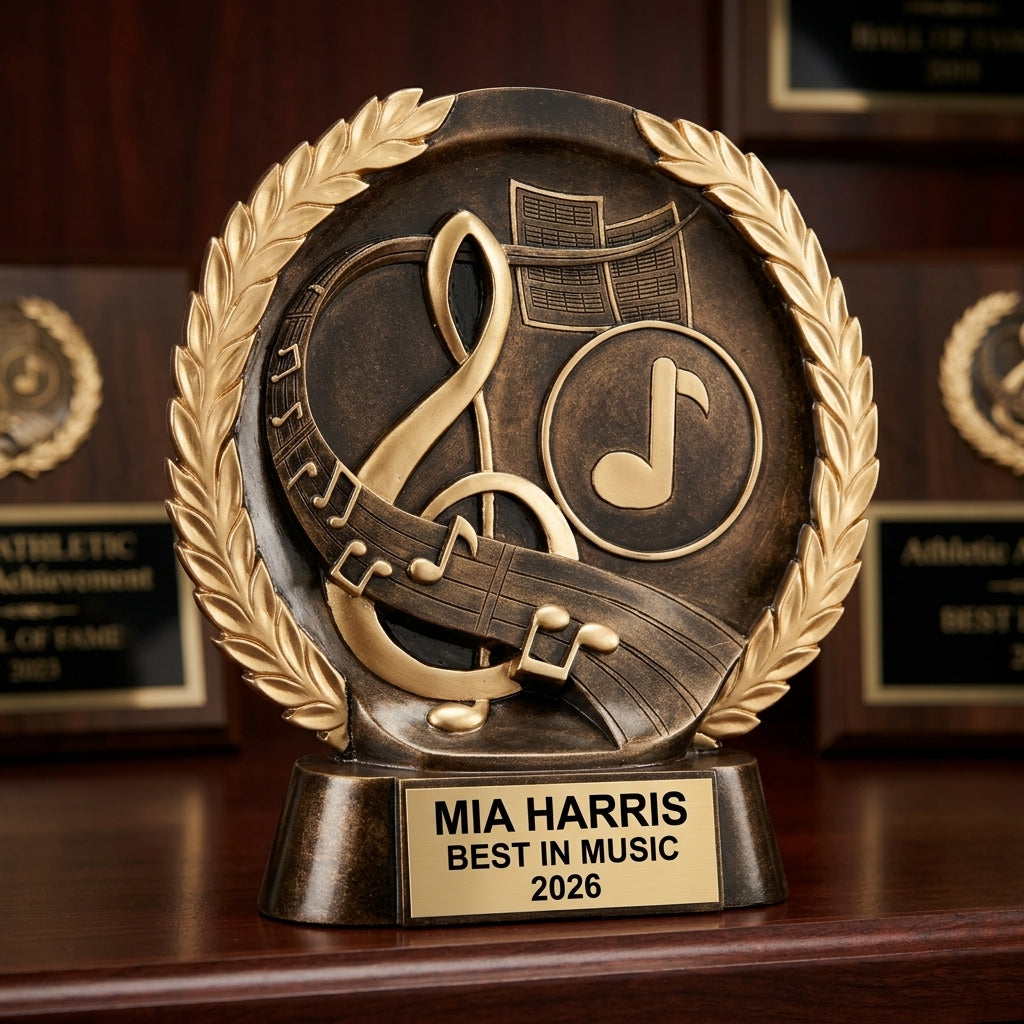 Personalized | Music Award | Custom Engraved | Music Trophy | Engraved Award | Personalized Music | Musician Gift | Band Choir - View 3