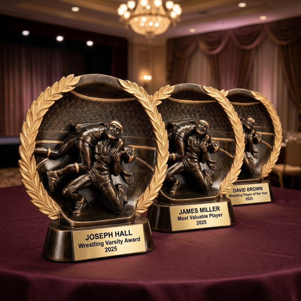 Wrestling Trophy Award | Personalized | Custom Engraved | Wrestling Gift | Champion | Coach Award | Weight Class Winner | Resin Trophy - View 6