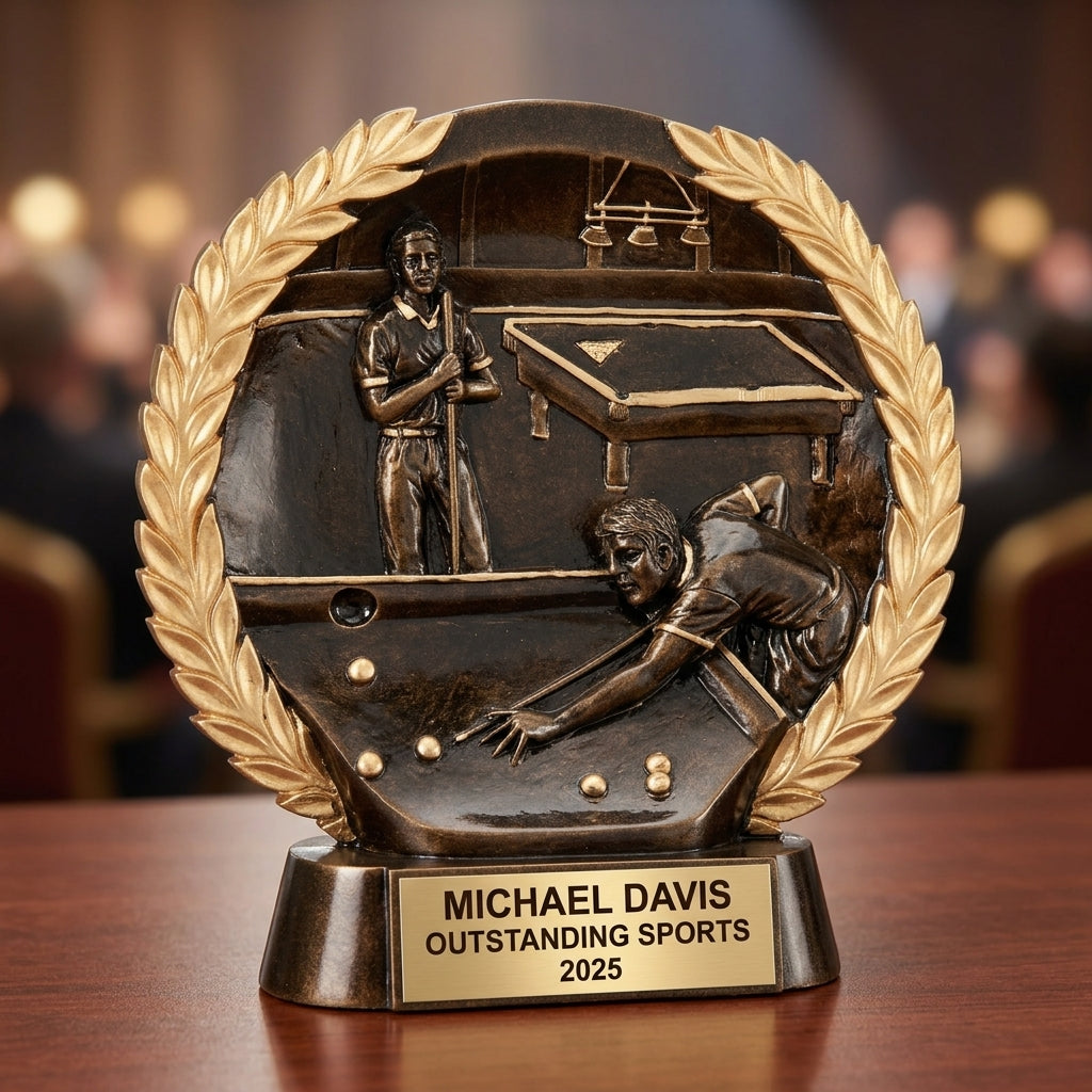 Sports Award Trophy | Personalized Pool Trophy | Custom Engraved | Team Banquet | Award Ceremony | Personalized Gift - View 2