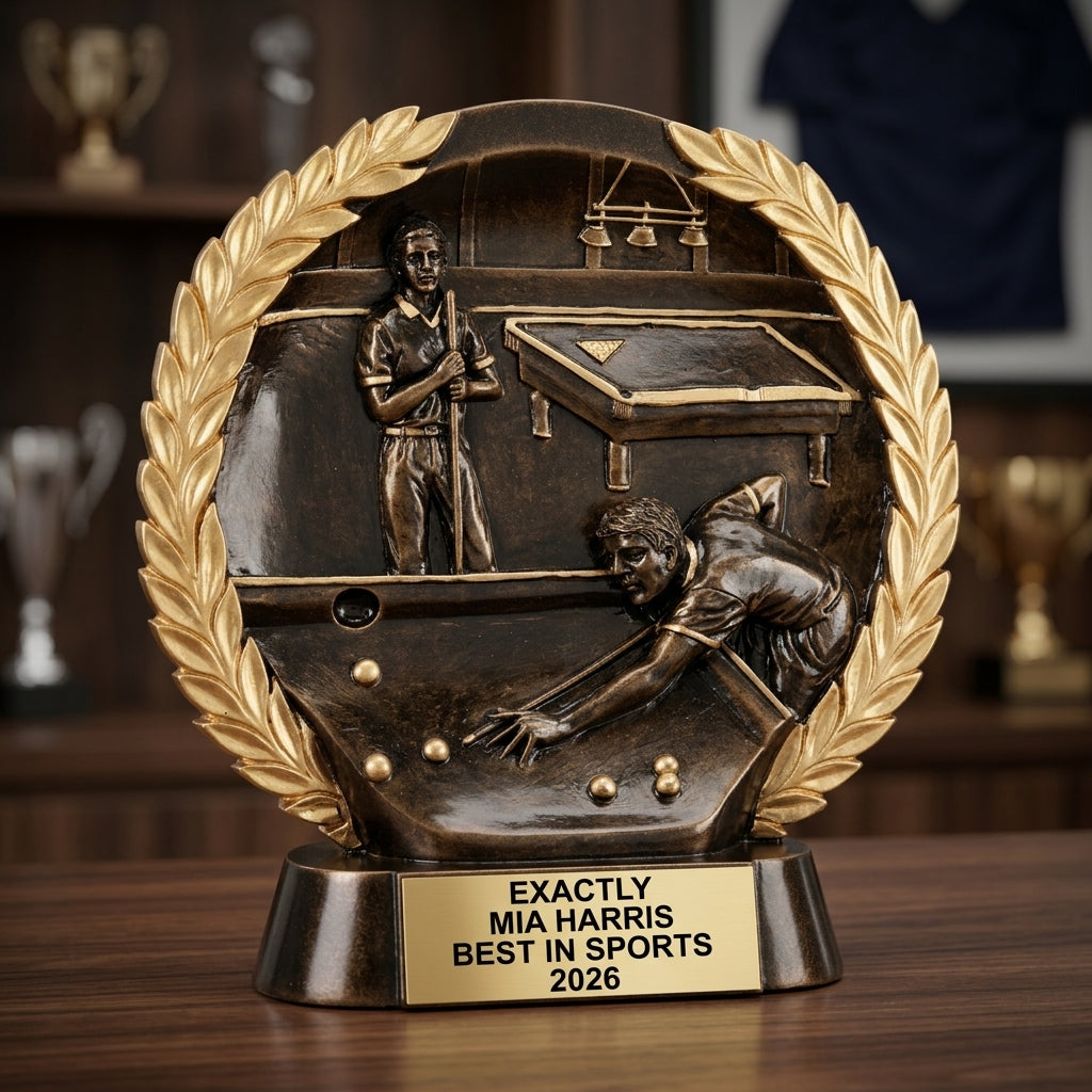Sports Award Trophy | Personalized Pool Trophy | Custom Engraved | Team Banquet | Award Ceremony | Personalized Gift - View 3