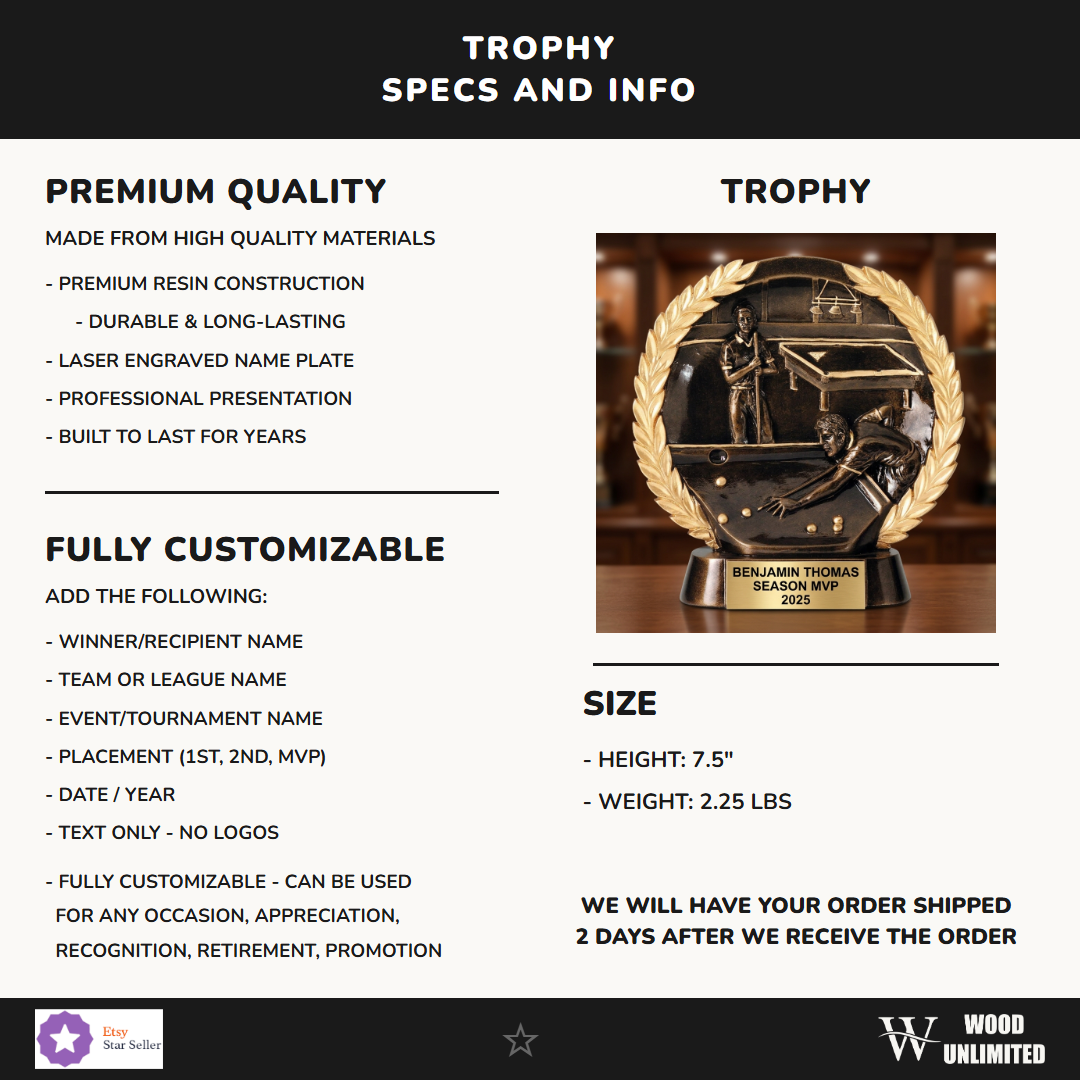 Sports Resin Figure Trophy 7.5"