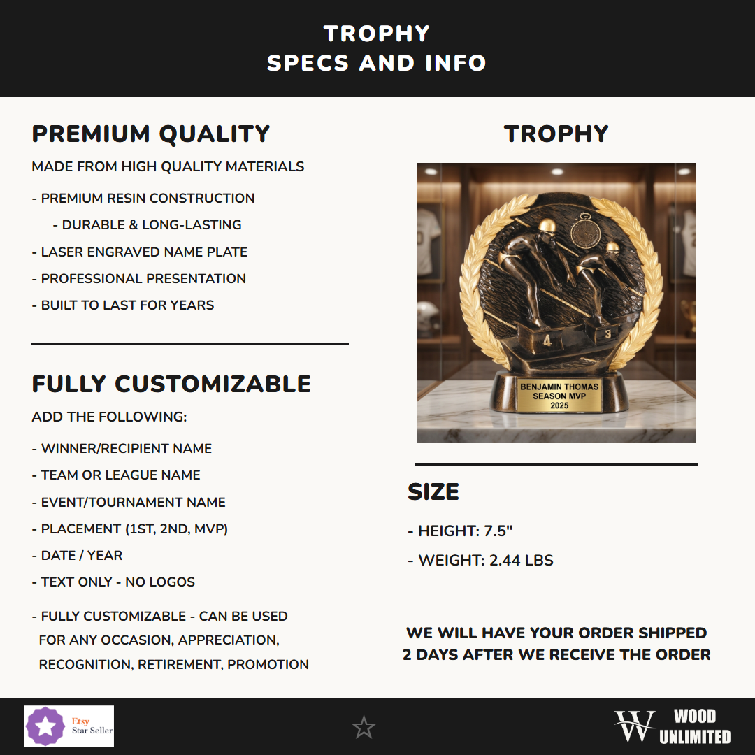 Swimming Resin Figure Trophy 7.5"