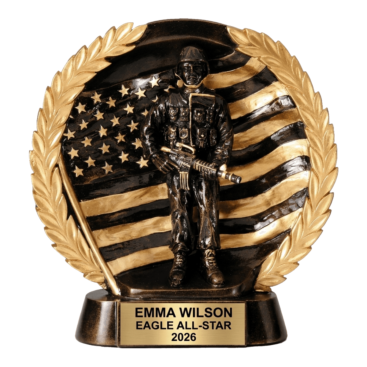 Personalized Military Award Trophy, Custom Engraved Veteran Recognition, Soldier Retirement Gift
