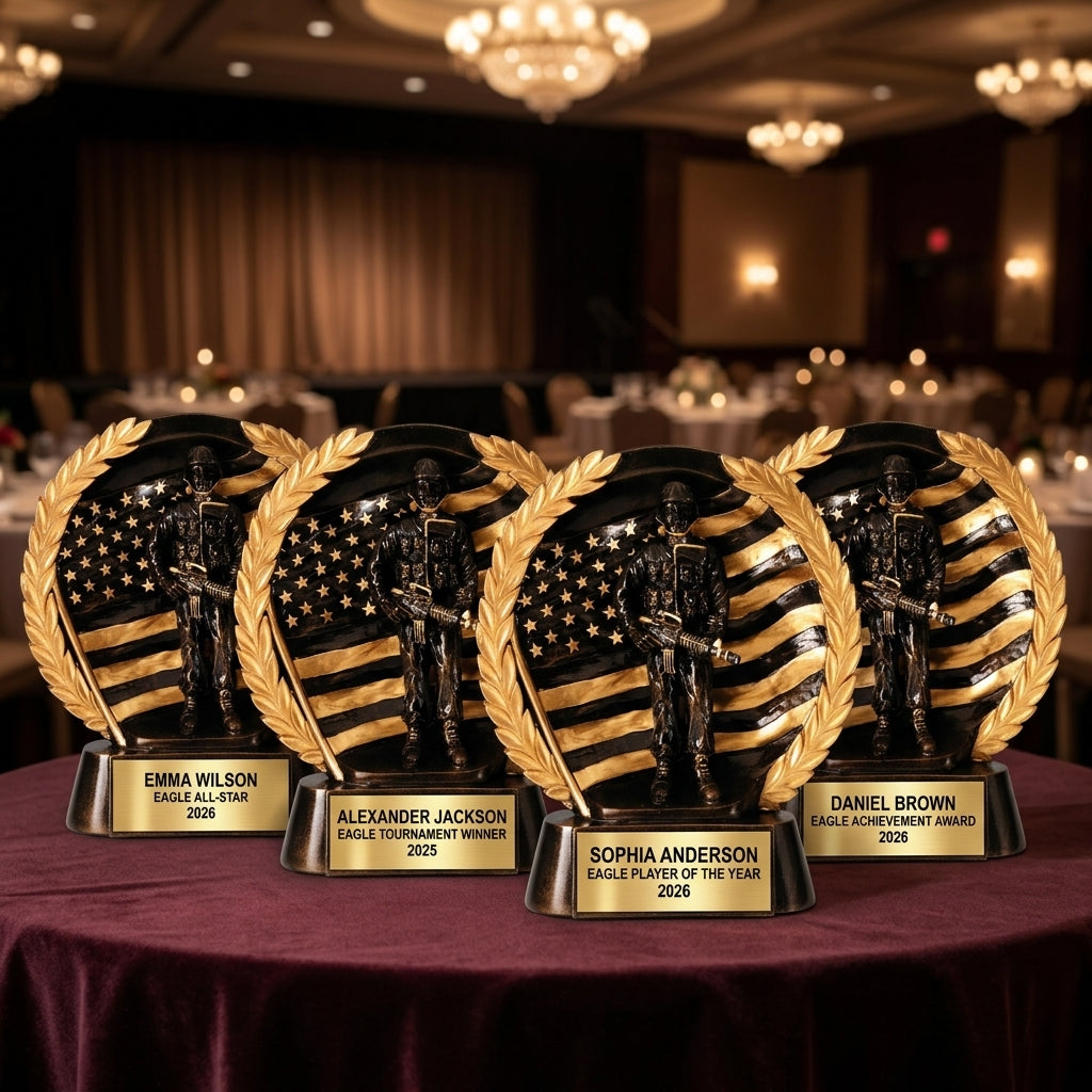 Personalized | Military Award | Custom Engraved | Veteran Trophy | Soldier Gift | Patriotic Award | Engraved Trophy | Custom Military - View 6