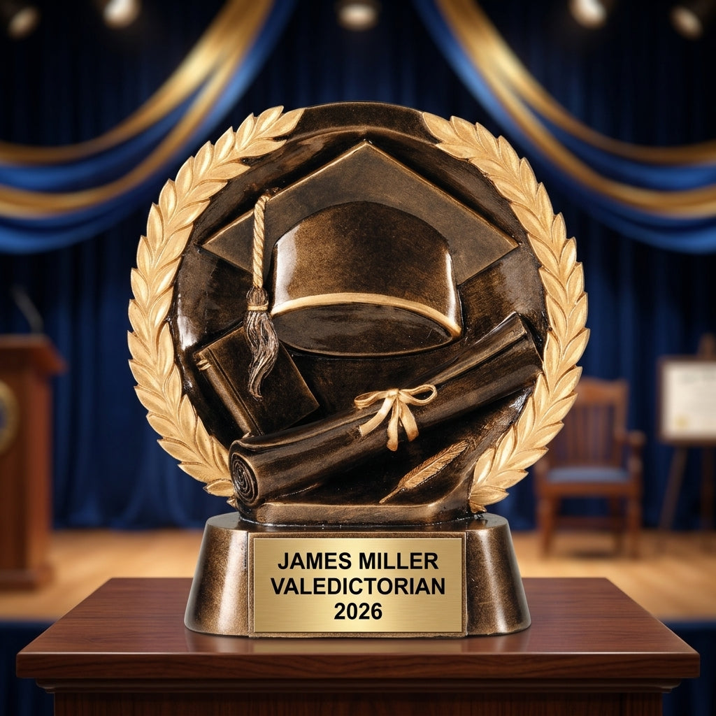 Graduation Award Trophy | Personalized Gift | Custom Engraved | Valedictorian Award | Class of 2025 - View 1