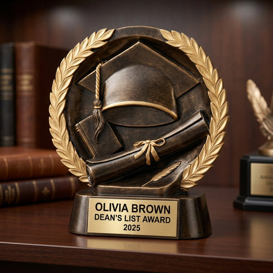 Graduation Award Trophy | Personalized Gift | Custom Engraved | Valedictorian Award | Class of 2025 - View 2