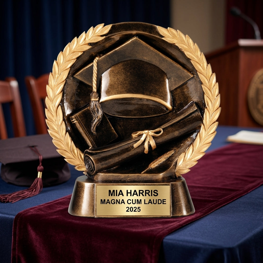 Graduation Award Trophy | Personalized Gift | Custom Engraved | Valedictorian Award | Class of 2025 - View 4