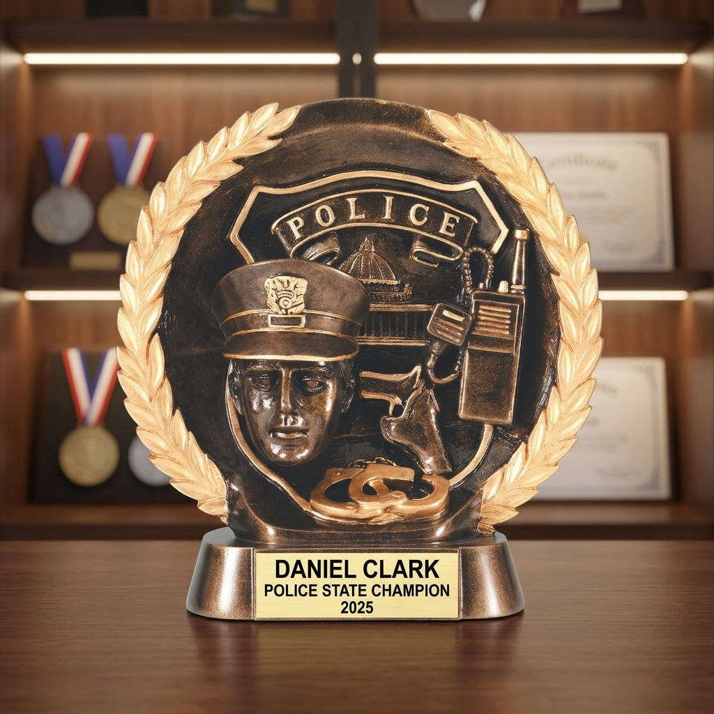 Police Award Trophy | Personalized | Custom Engraved | Officer Appreciation | Retirement Gift | Graduation Gift - View 1