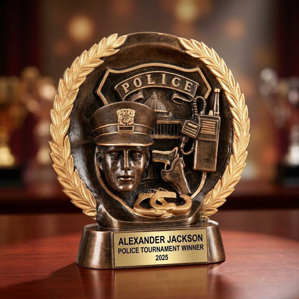 Police Award Trophy | Personalized | Custom Engraved | Officer Appreciation | Retirement Gift | Graduation Gift - View 2