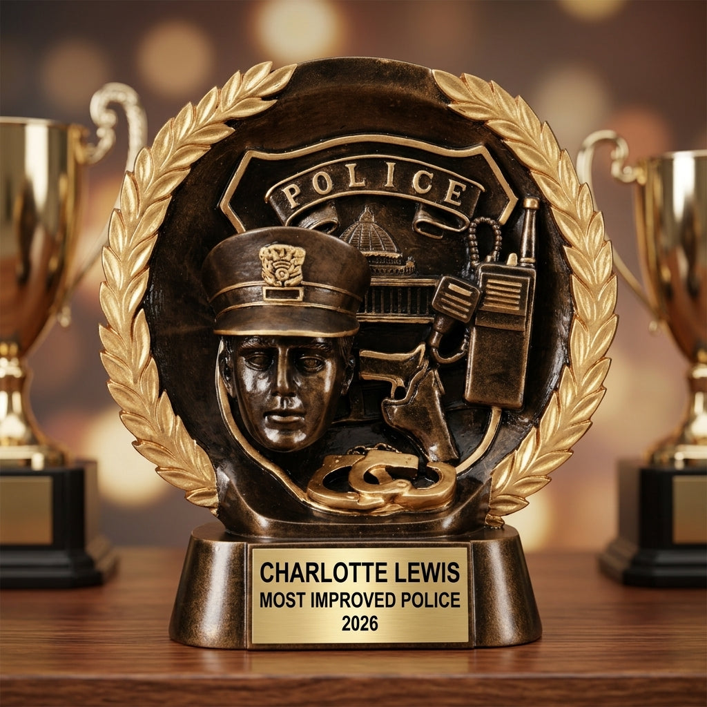 Police Award Trophy | Personalized | Custom Engraved | Officer Appreciation | Retirement Gift | Graduation Gift - View 4