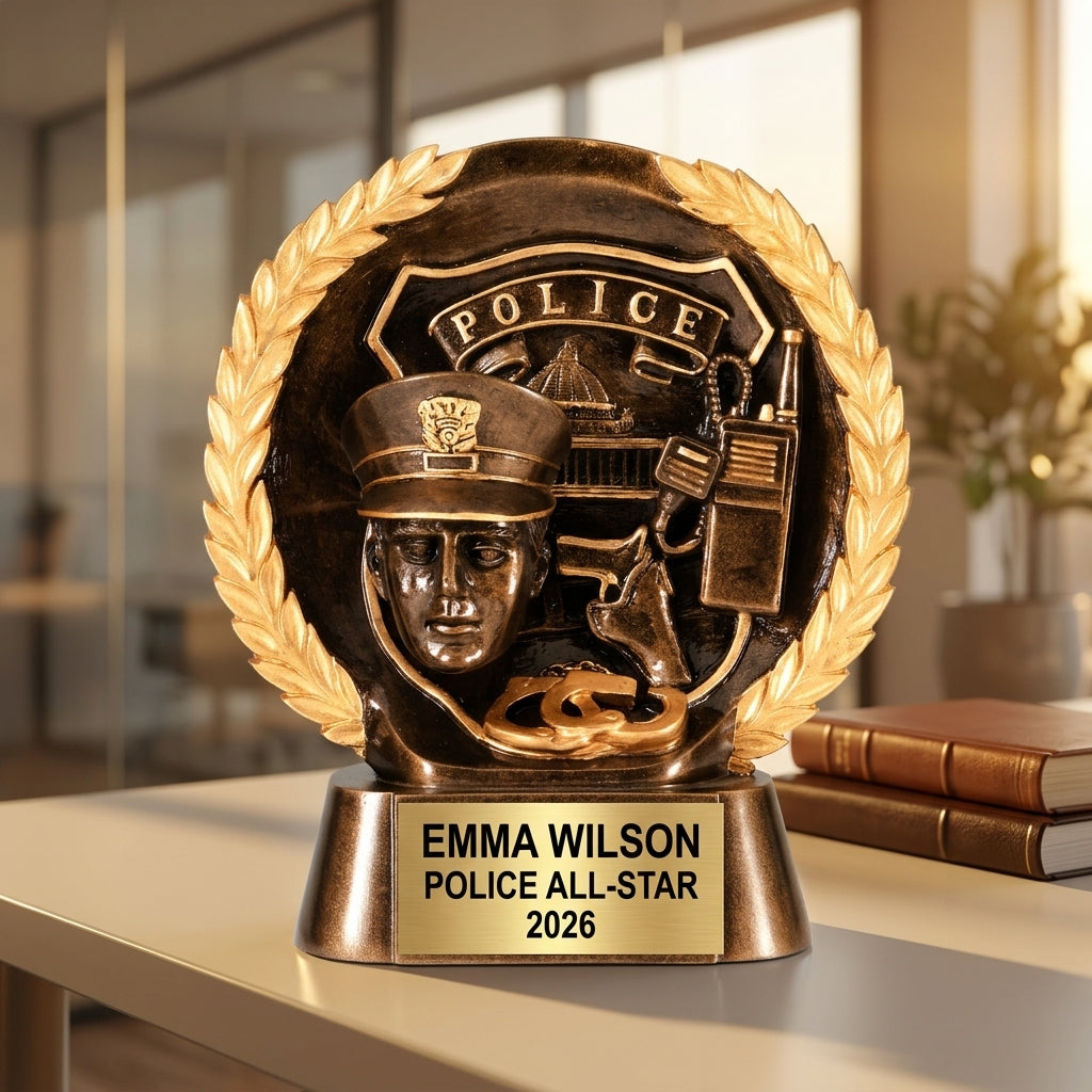 Police Award Trophy | Personalized | Custom Engraved | Officer Appreciation | Retirement Gift | Graduation Gift - View 5