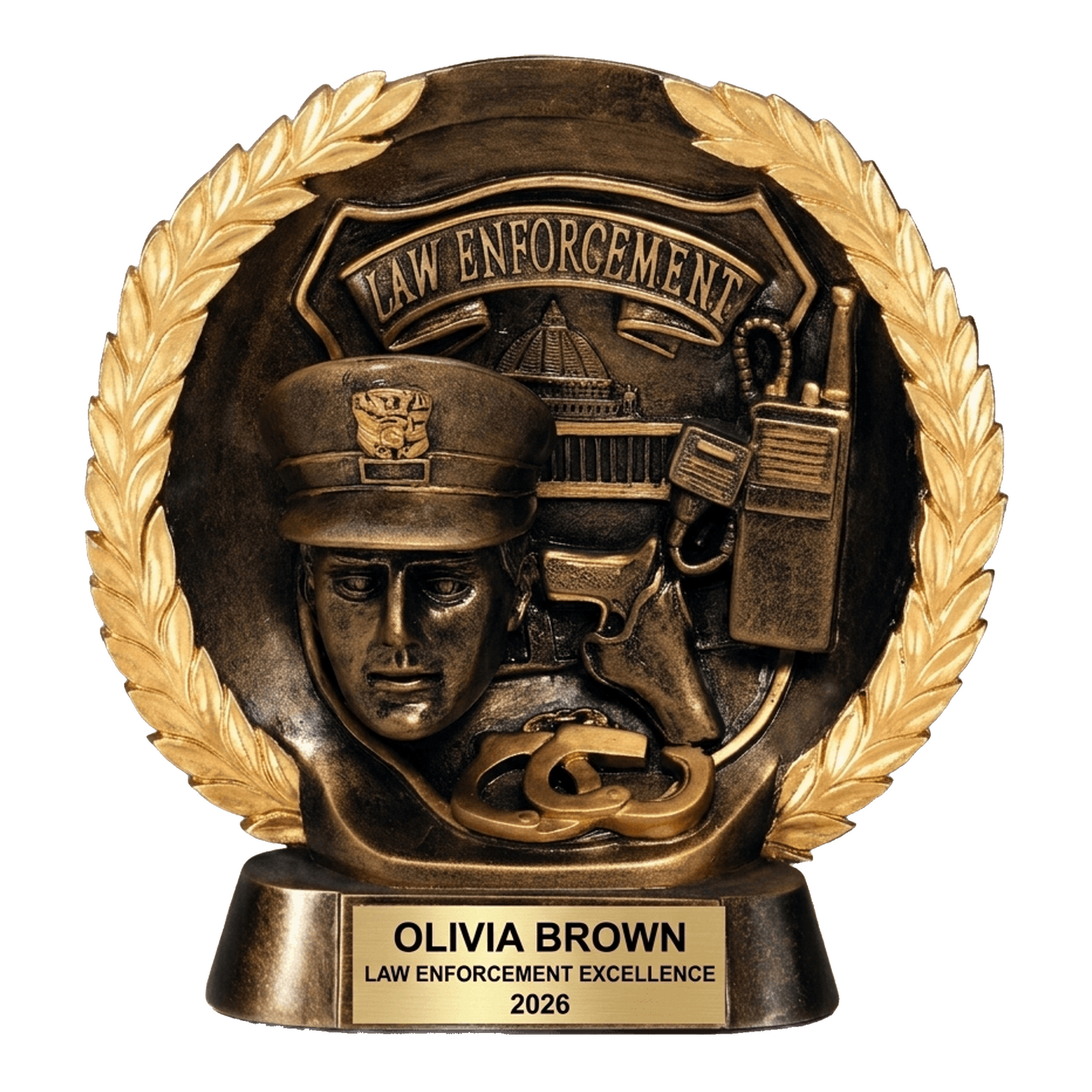 Personalized | Law Enforcement Award | Custom Engraved | Police Officer | Custom Trophy | Engraved Award | Retirement Gift