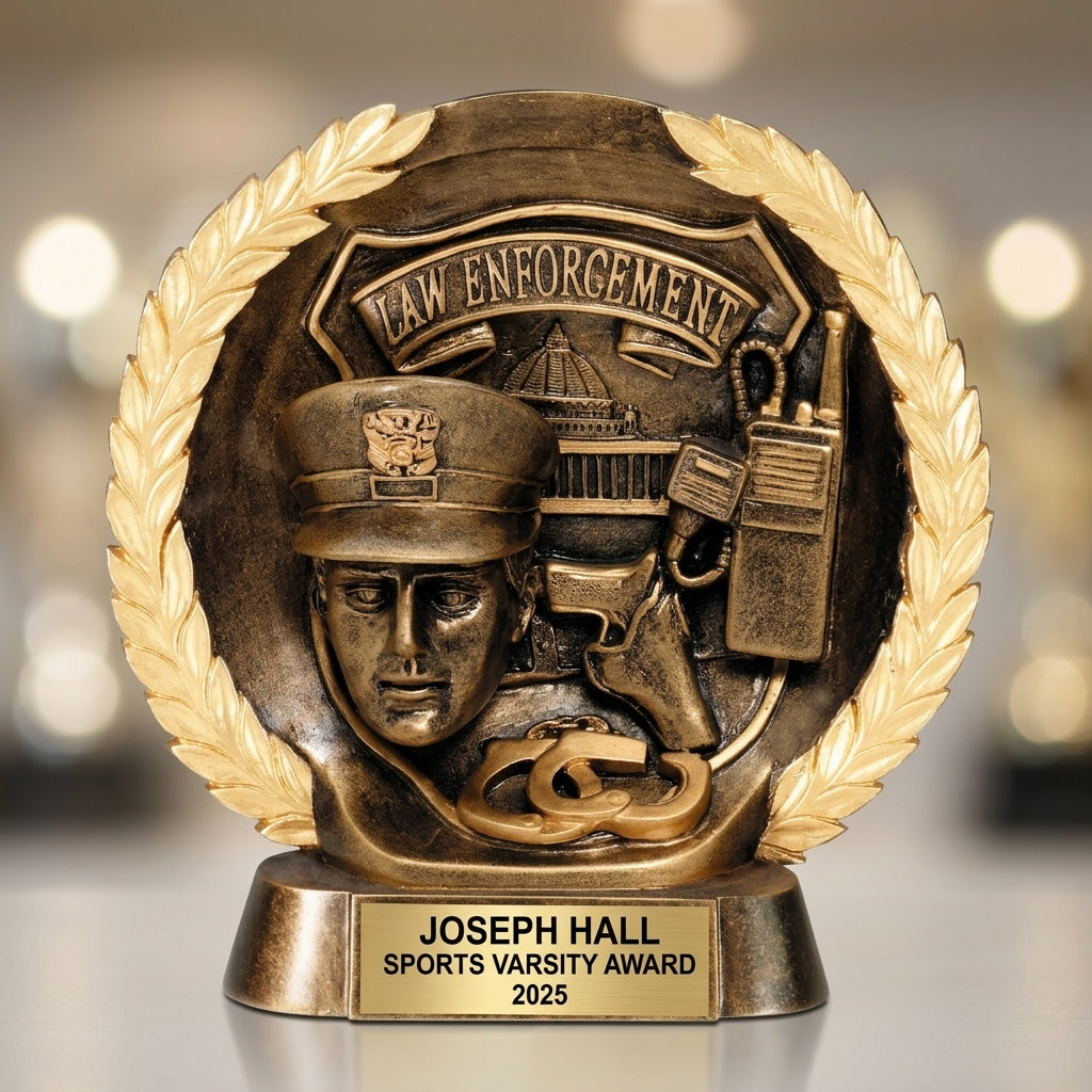 Personalized | Law Enforcement Award | Custom Engraved | Police Officer | Custom Trophy | Engraved Award | Retirement Gift - View 4