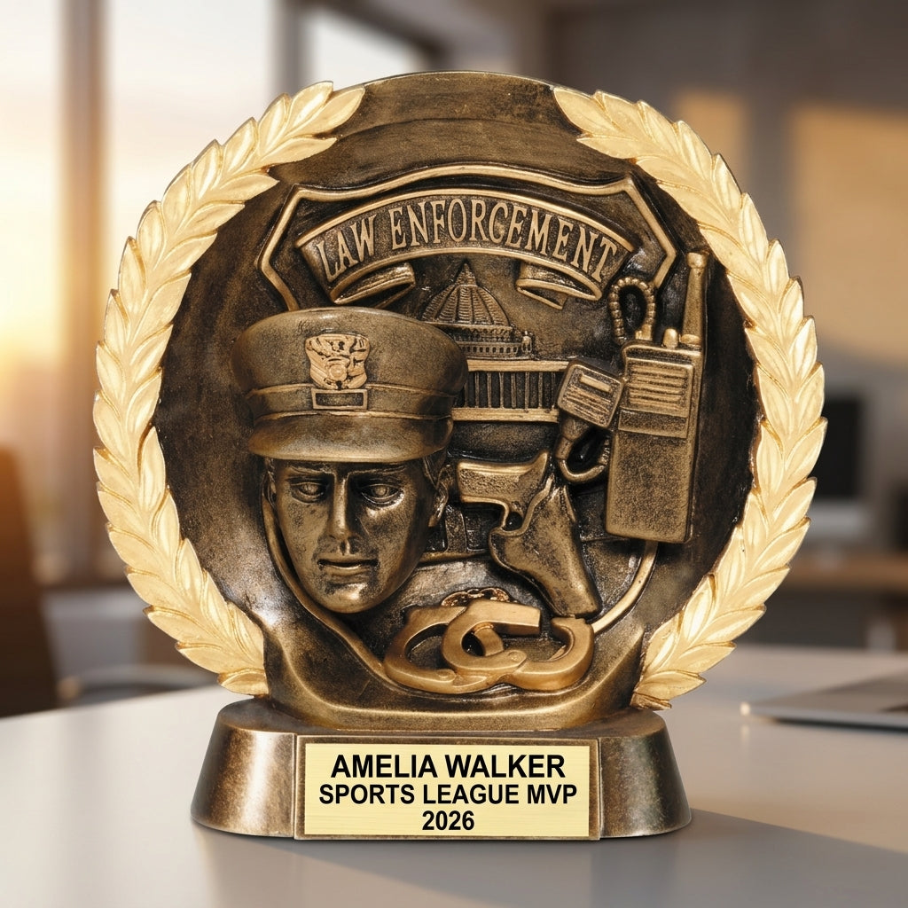Personalized | Law Enforcement Award | Custom Engraved | Police Officer | Custom Trophy | Engraved Award | Retirement Gift - View 5