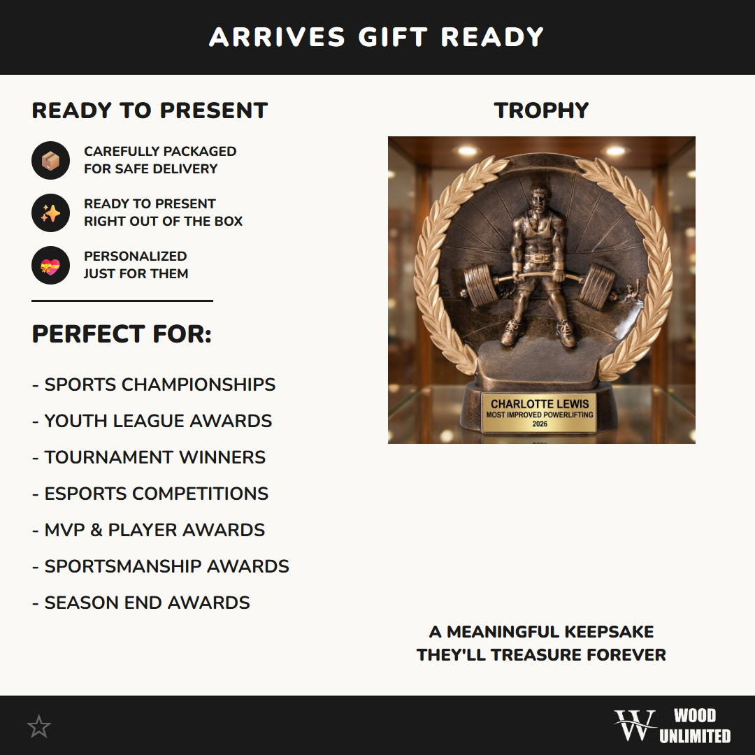 Personalized | Powerlifting Award | Custom Engraved | Powerlifting Trophy | Deadlift Award | Weightlifting Gift | Gym Trophy