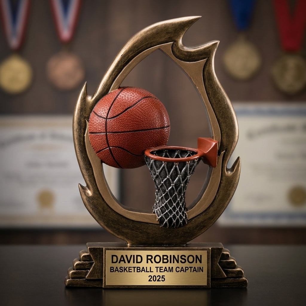Basketball Trophy Award | Personalized Basketball Award | Custom Engraved | Basketball Gift | Basketball Team Award - View 3