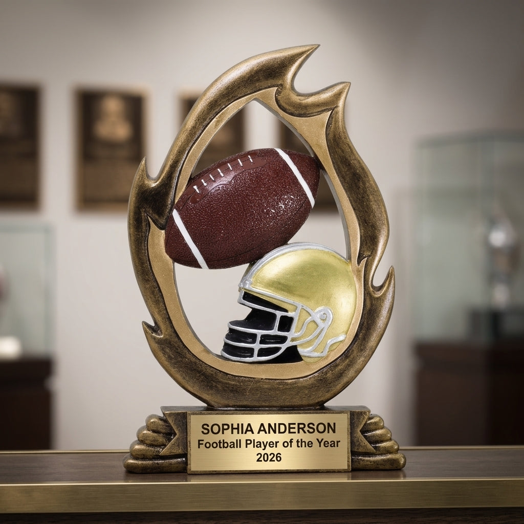Football Trophy Award | Personalized Football Award | Custom Engraved | Football Gifts | Team Awards | Football Tournament Trophy - View 3
