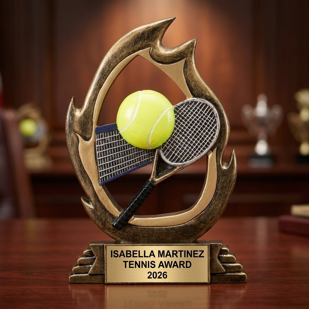 Tennis Trophy Award | Personalized Tennis Award | Custom Engraved | Tennis Gift | Tennis Champion | Tennis MVP - View 2