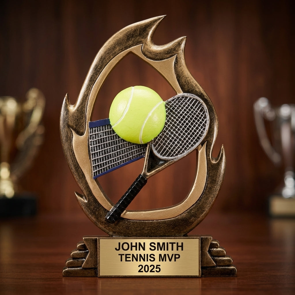 Tennis Trophy Award | Personalized Tennis Award | Custom Engraved | Tennis Gift | Tennis Champion | Tennis MVP - View 3