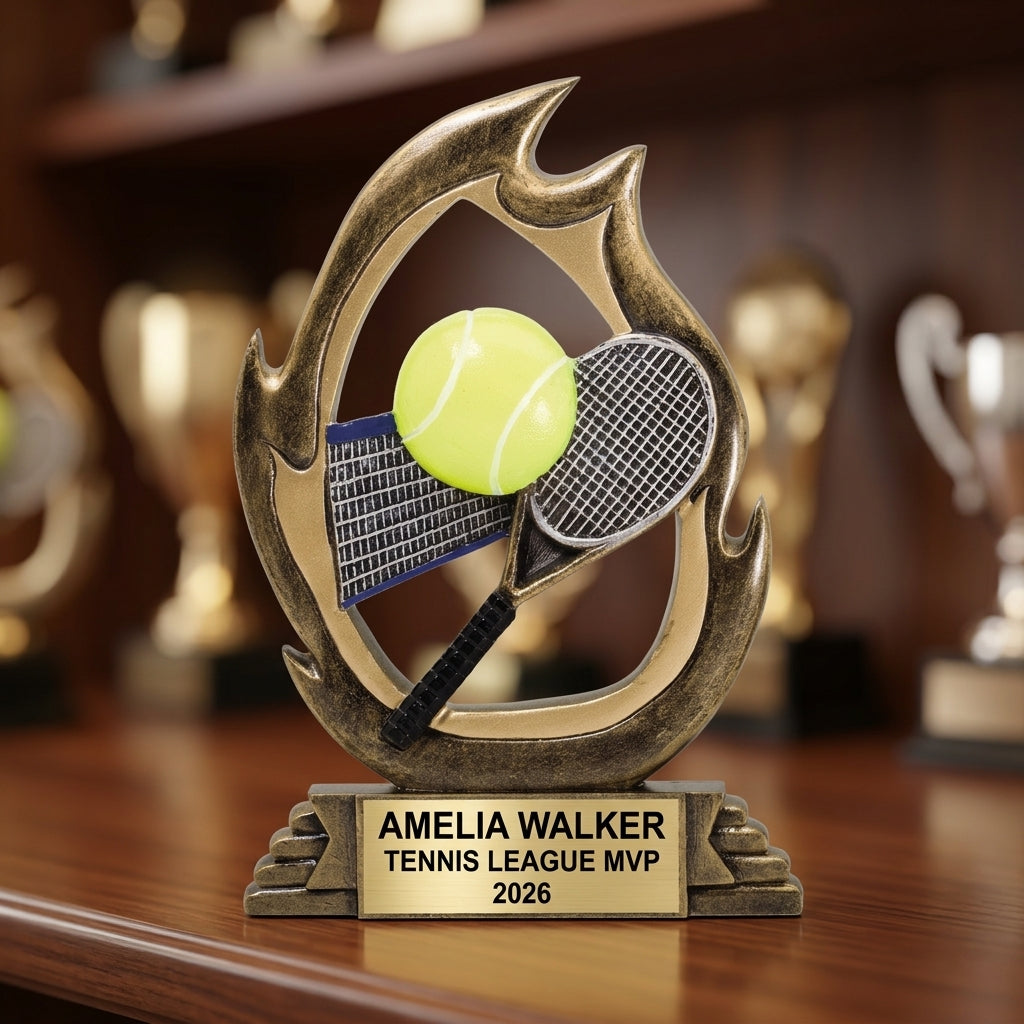 Tennis Trophy Award | Personalized Tennis Award | Custom Engraved | Tennis Gift | Tennis Champion | Tennis MVP - View 4
