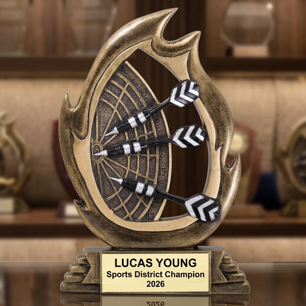 Sports Award Trophy | Personalized Dart Trophy | Custom Engraved | Dart Tournament Award | Dart Team Gift - View 1