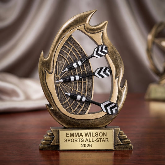 Sports Award Trophy | Personalized Dart Trophy | Custom Engraved | Dart Tournament Award | Dart Team Gift - View 2