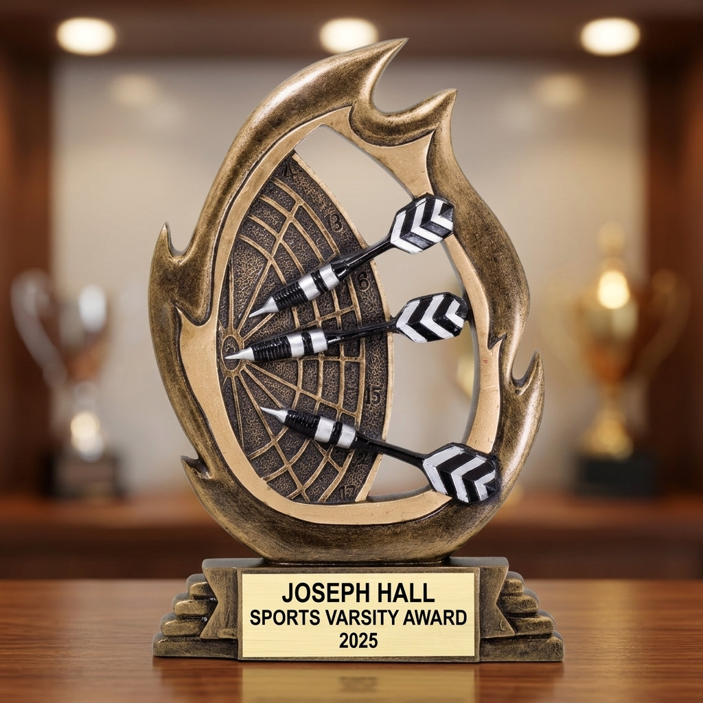 Sports Award Trophy | Personalized Dart Trophy | Custom Engraved | Dart Tournament Award | Dart Team Gift - View 4